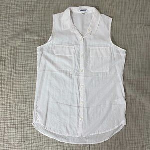 Express White Button-down Sleeveless Blouse
